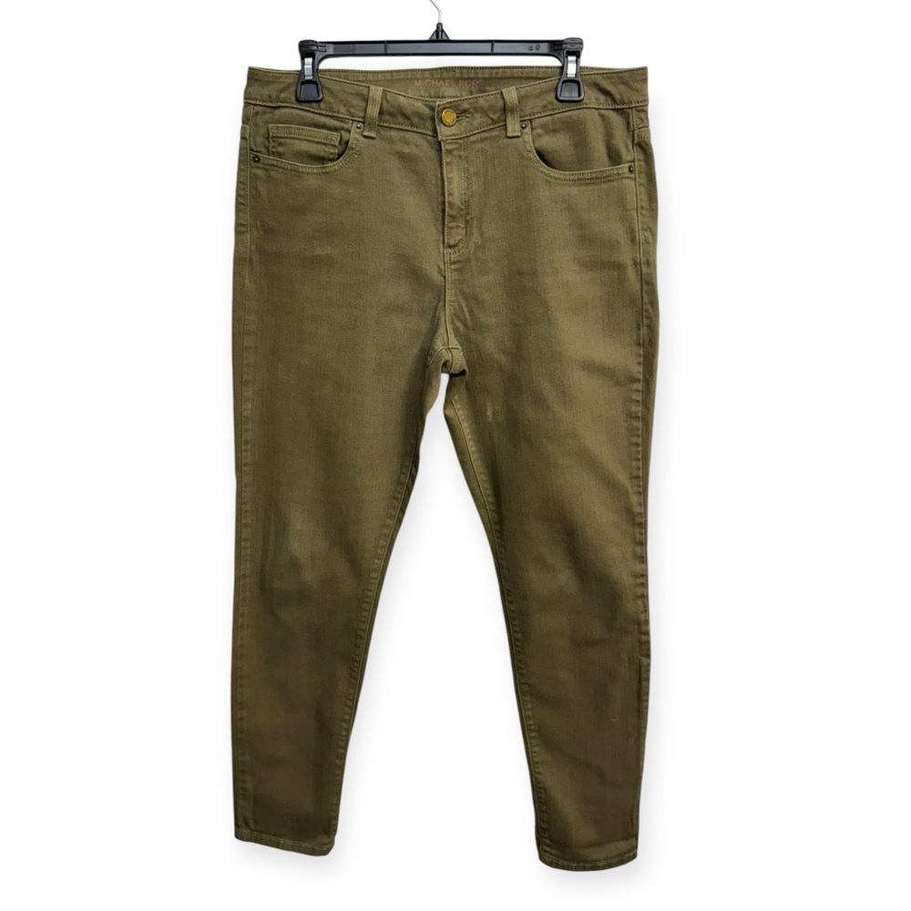 Michael Kors Green Ankle Cropped Jeans Slim Fit